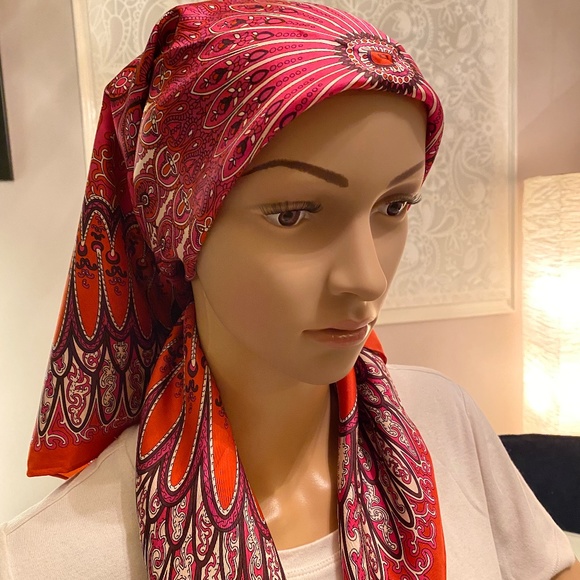 Vintage Red Mandala Scarf - Picture 6 of 6